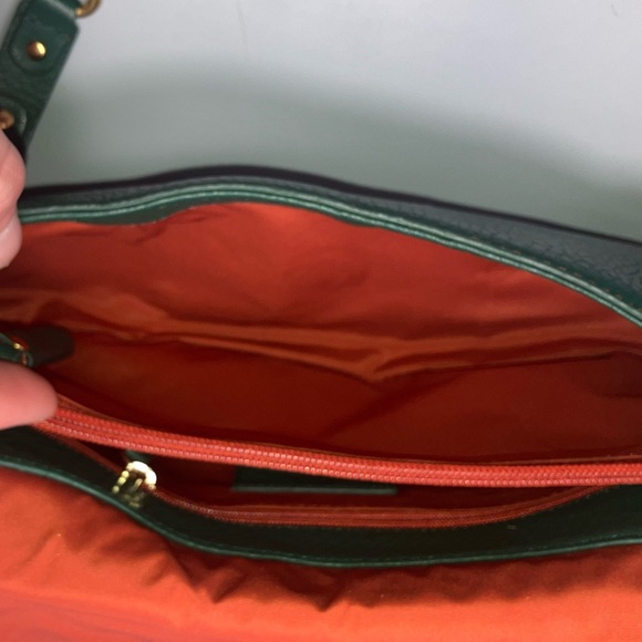 Vintage Cole Haan Village Collection Small Satchel - Green Pebbled Leather - Picture 11 of 12